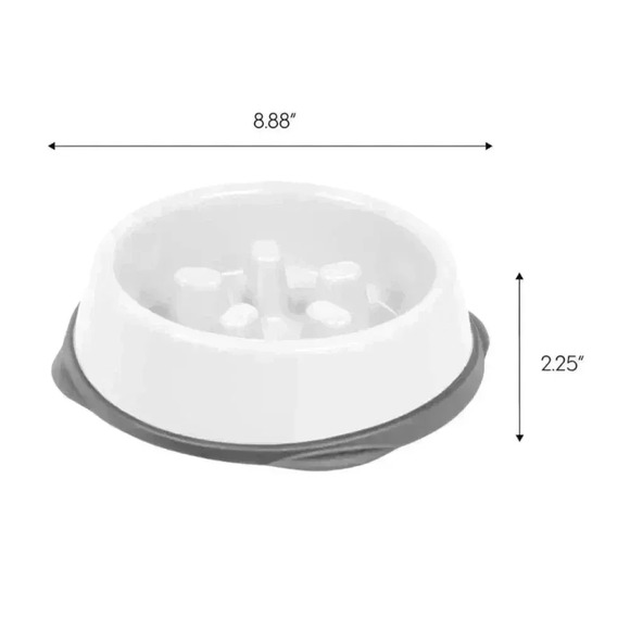 Slow Feeder‎ Dog Bowl White Gray Pet Food Bowl - Picture 3 of 5